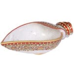 Traditional Marble Meenakari Crafted Serving Conch