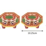 Ocatagonal Marble Chowki With Peacock design