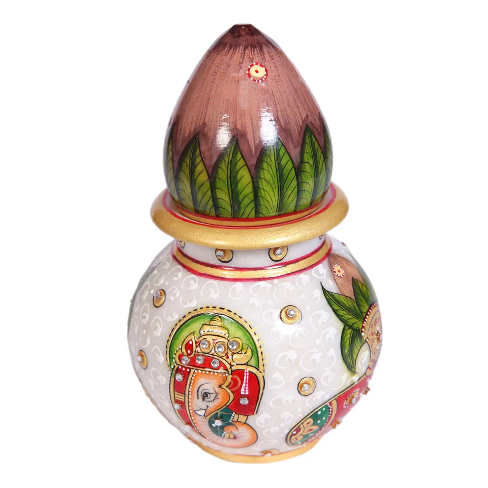 Marble Meenakari Matki & Kalash