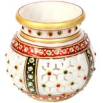 Decorative Traditional Marble Multicolor Candle Pot