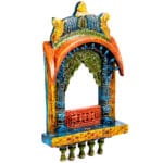 Colorful Traditional Rajasthani Bandhej Wooden Jharokha