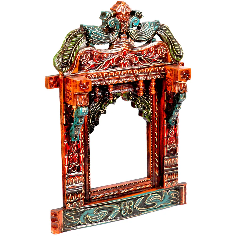 Peacock Traditional Rajasthani Wooden Crafted Jharokha 1 Peacock Traditional Rajasthani Wooden Crafted Jharokha