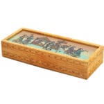 Wooden jewellery box with gemstone painting
