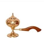 Brass Lobaan/ Dhoop Daan with Wooden Handle