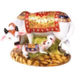 Marble Fibre Figurine Of Cow & Calf