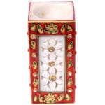 Marble Cutting Meenakari Work Pen Stand