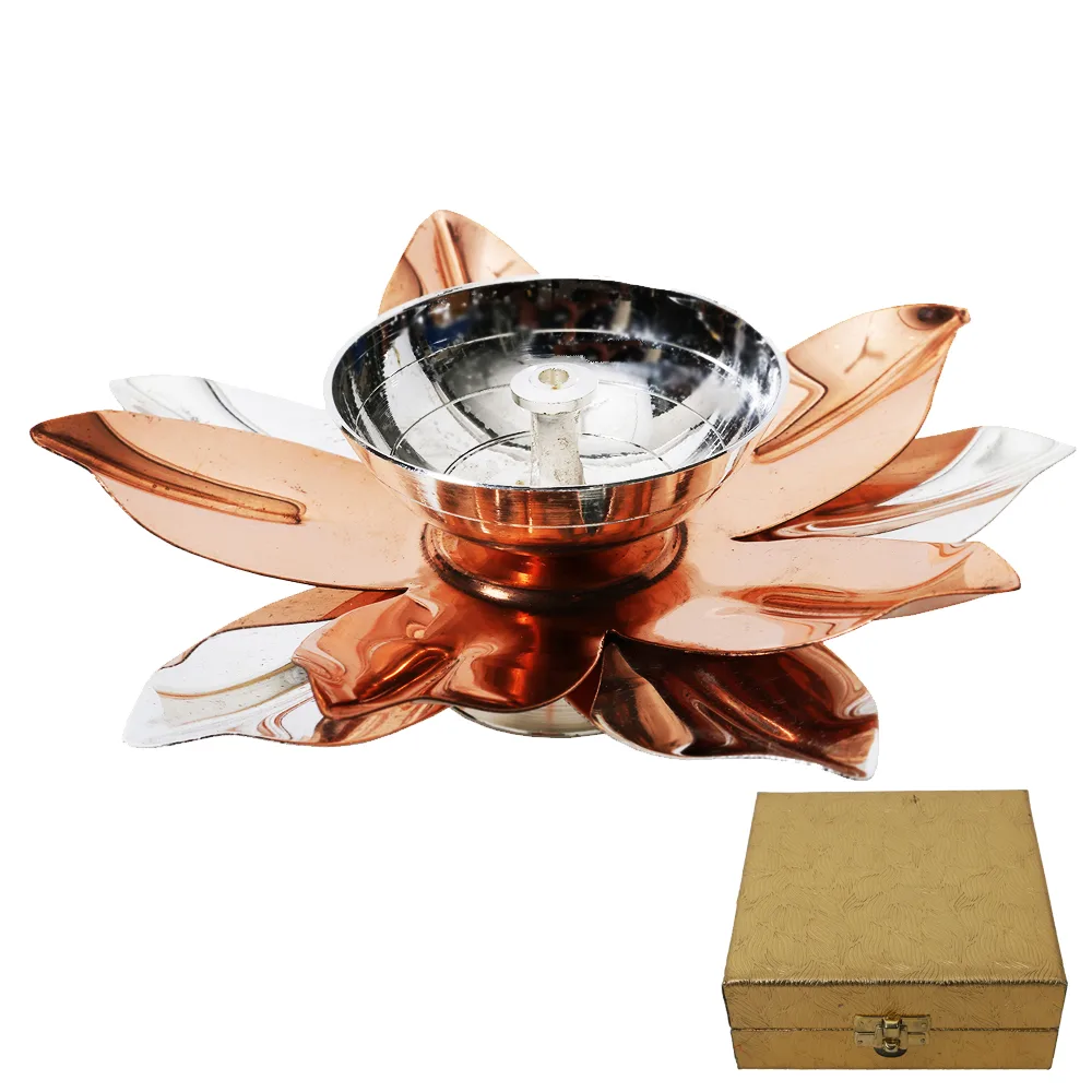 German Silver Diya Shaped Like A Flower