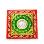 Marble Table Clock In Tri-Color