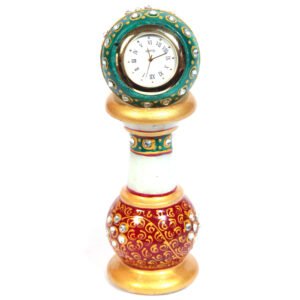 Marble Meenakari Handicraft Pillar Watch