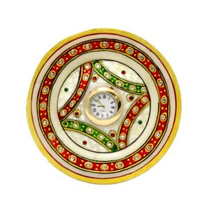 Round Marble Thali Clock