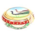 Marble Tea Coaster With Twin Peacock