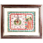 Wooden Frame Marble Clock With Bani Thani Painting & LED