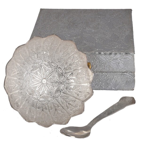 Lotus Shape Dry-Fruit Bowl Made From German Silver
