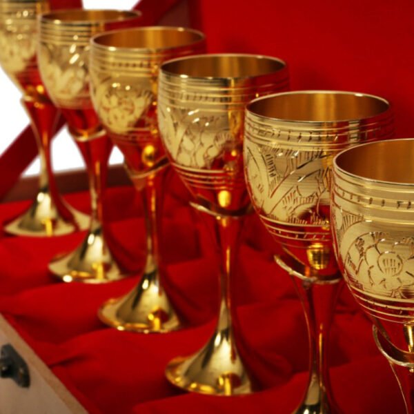 Gold Plated Np Wine Glass Set Of 6