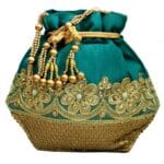 Beautiful Handcrafted Satin Potli Bag With Floral Designs