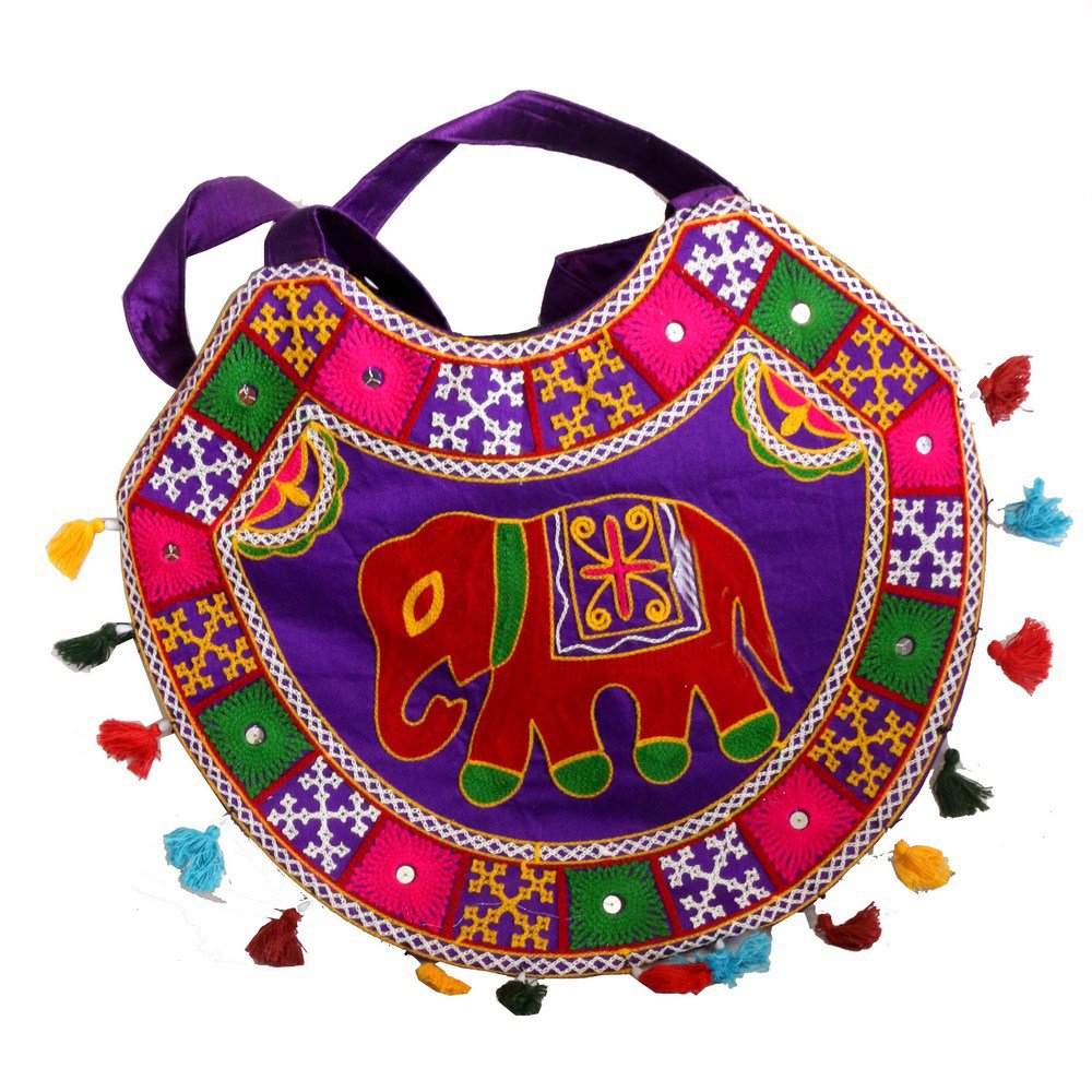 Tote Bag for Women with Zip Strap Ethnic Rajasthani Mirror Work Design  Embroidered Bags Purse at Rs 260/piece | Banjara Bags in Jaipur | ID:  9966105348