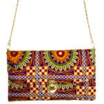 Floral And Flag Designs On Handcrafted Clutch Bag With Sling