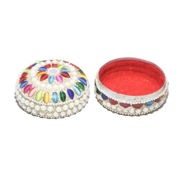 Pearl Decorated Dibbi with Rajasthani design2