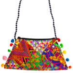 Zig Zag designed handcrafted clutch bag